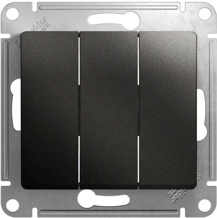 Выключатель 3-кл. СП Glossa 10А IP20 (сх. 1+1+1) 10AX механизм антрацит SE GSL000731