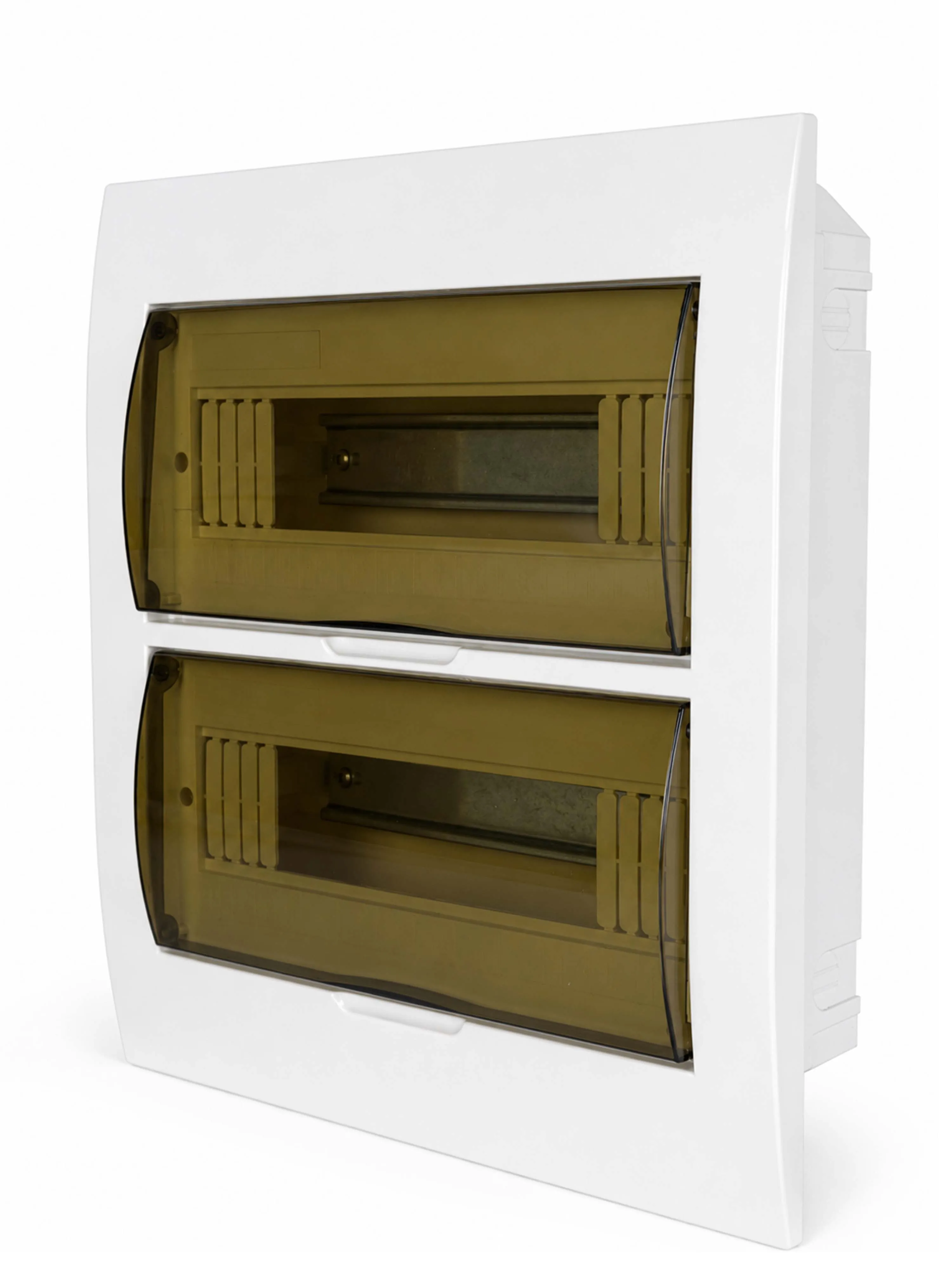 Корпус пластиковый БЕЛЫЙ ЩРВ-П-24, черная прозрачная дверь IP41, DEKRON DEK06103-0041