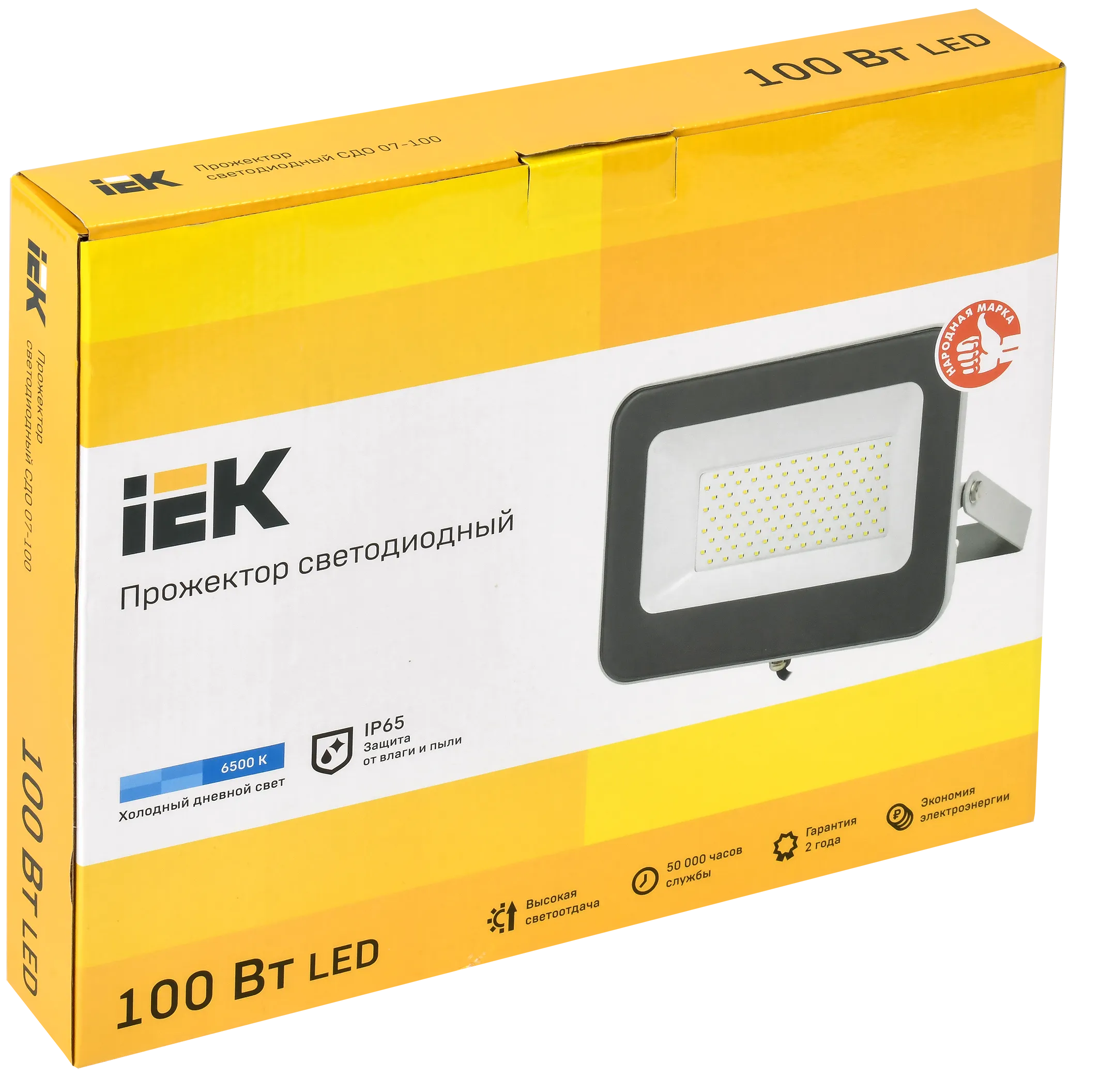 Прожектор светодиодный СДО 07-100 IP65 серый IEK - Фото 2