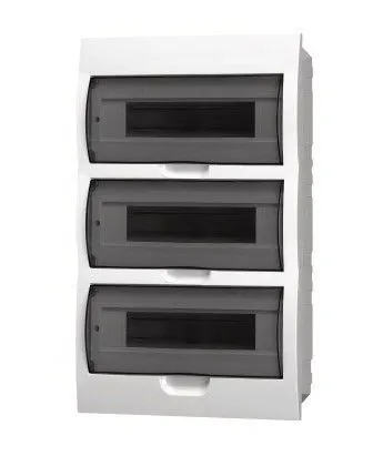 Корпус пластиковый БЕЛЫЙ ЩРВ-П-36, черная прозрачная дверь IP51, DEKRON