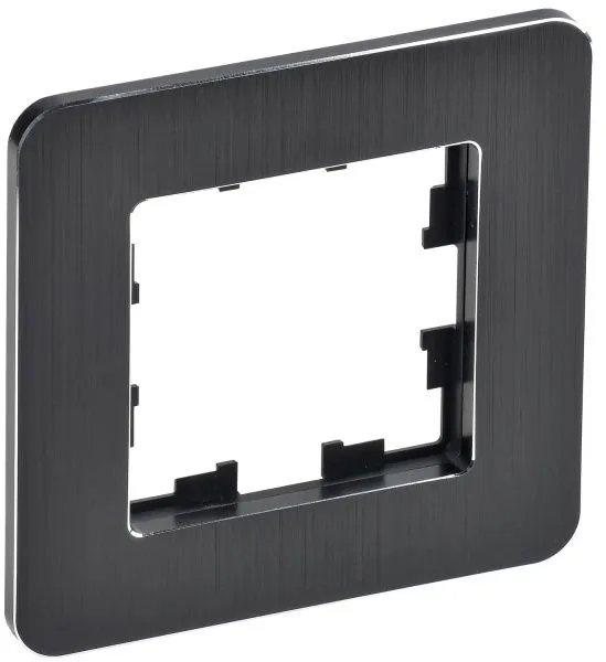 BRITE Рамка 1-местная РУ-1-1-Бр металл черный RE AL IEK BR-M12-M-21-K02