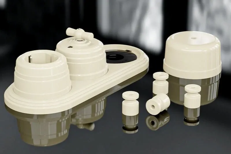 Рамка трехместная пластиковая, 234x92x14 мм, цвет - слоновая кость, серия УСАДЬБА, ТМ МЕЗОНИНЪ - Фото 2