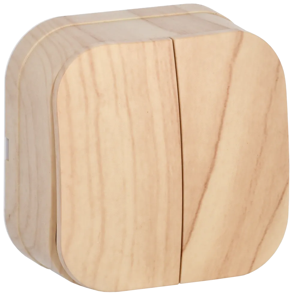 GLORY Выключатель 2-клавишный для открытой установки 10А ВС20-2-0-ХС сосна IEK