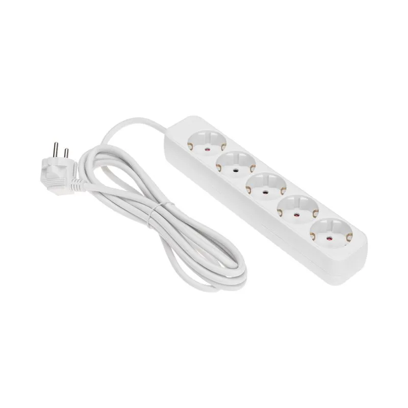 Удлинитель STANDARD 5 гнезд, 3м, 3х1,0мм², с/з, белый REXANT - Фото 2