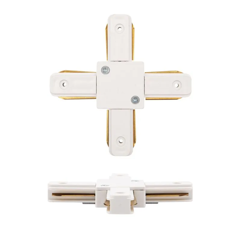 Коннектор для однофазного шинопровода X-образный белый REXANT - Фото 2