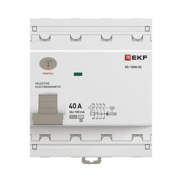 ВДТ ВД-100N (S) 4P 40А 100мА AC эл-мех 6кА PROXIMA EKF - Фото 4