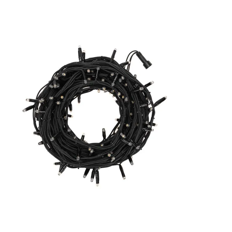 Гирлянда Нить управляемая 20м 240 LED ТЕПЛЫЙ БЕЛЫЙ черный каучук IP67 свечение с динамикой 230В не соединяется нужен контроллер 217-204 NEON-NIGHT - Фото 4