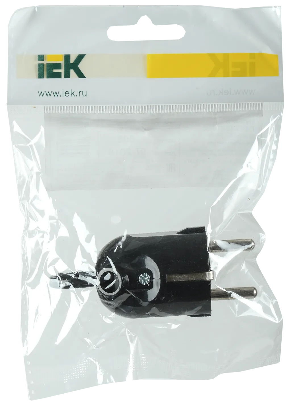 Вилка разборная угловая ВПу12-02-Ст с заземляющим контактом с кольцом 16А черная IEK - Фото 2