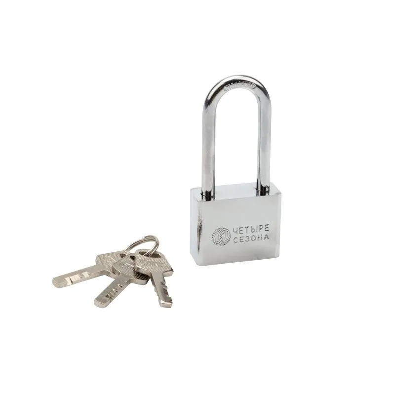 Замок навесной серия «Сталь» 40 мм длинная дужка ЧЕТЫРЕ СЕЗОНА 79-0044