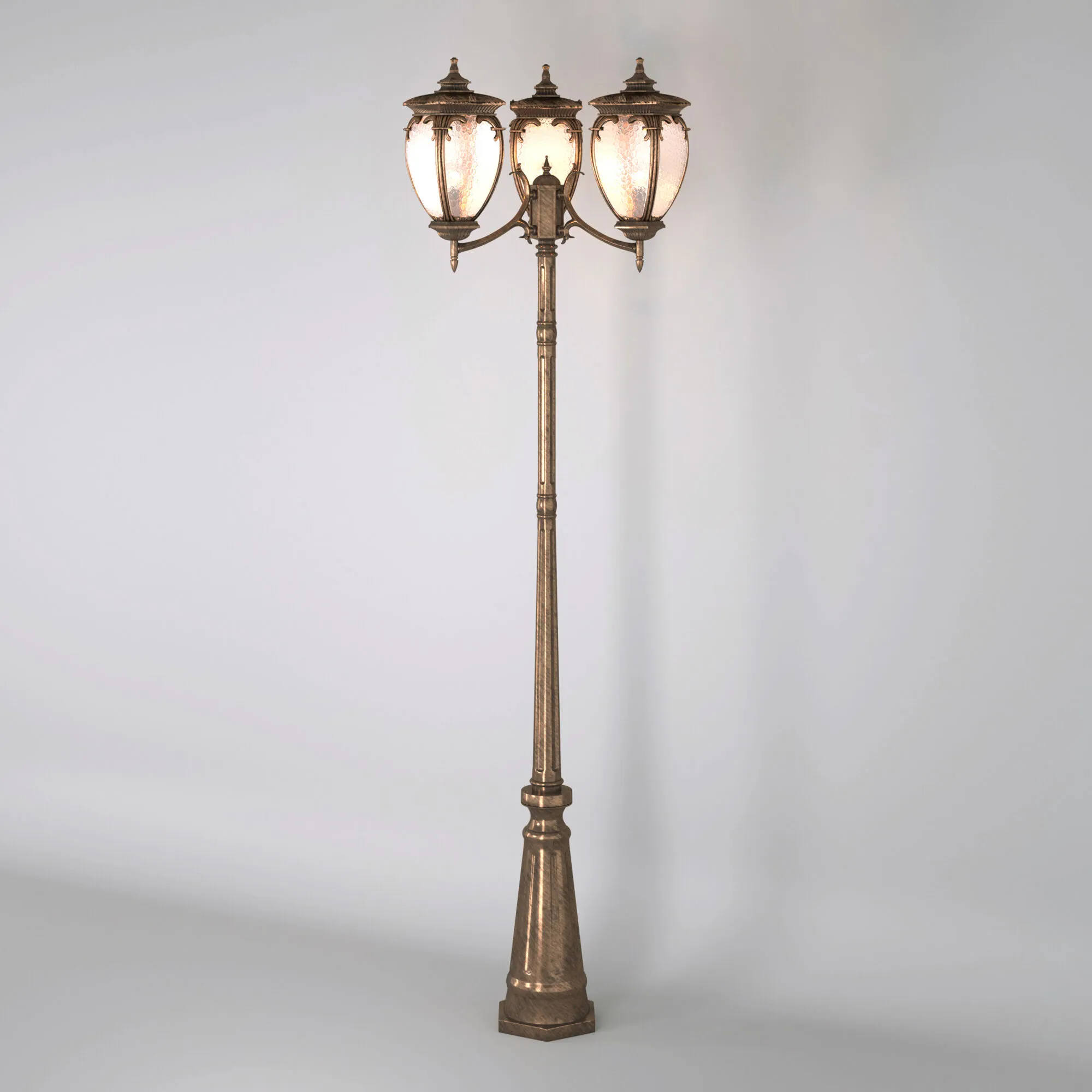 Светильник уличный трехрожковый на столбе IP44 Andromeda F/3 черное золото GLYF-8024F/3 Elektrostand