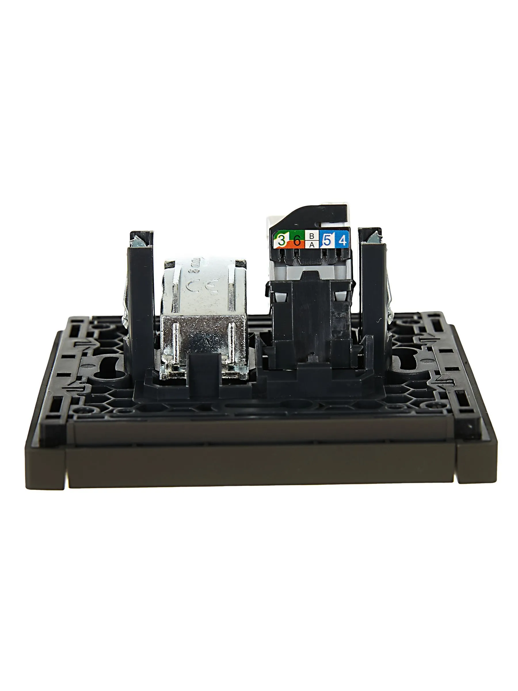 FORTE&PIANO Розетка двойная TV+RJ45 кат.5E FP336 серый IEK - Фото 4