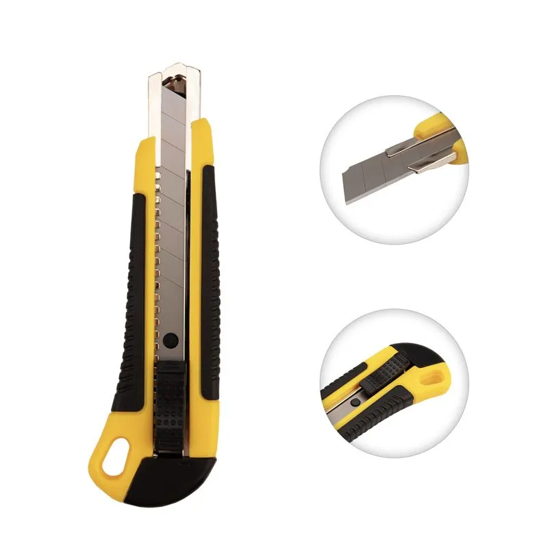 Нож с сегментированным лезвием 18мм, корпус ABS пластик обрезиненный REXANT - Фото 3