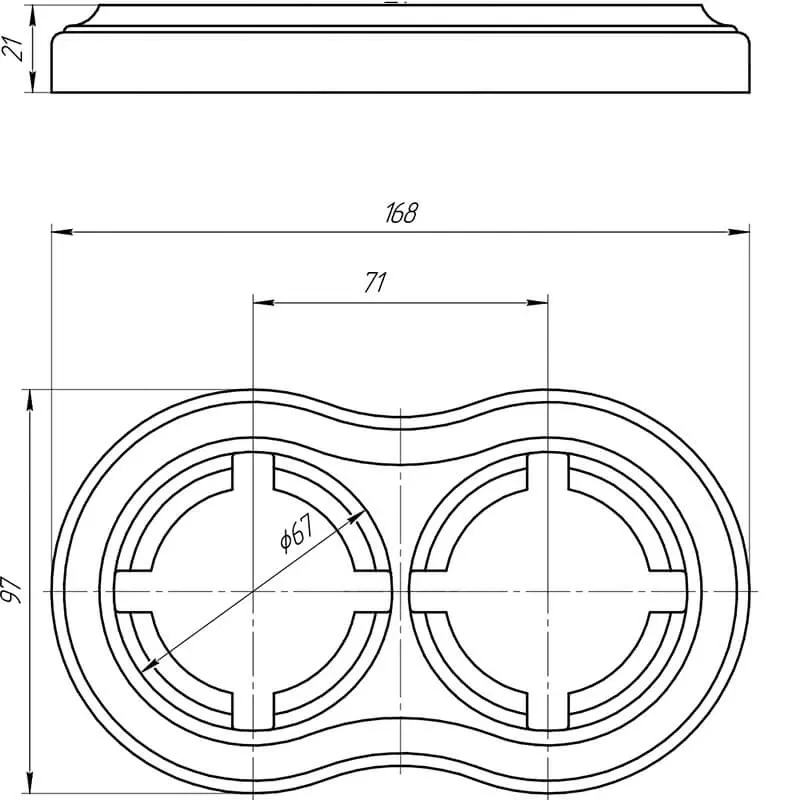Рамка 2-местная, цвет - тёмный дуб - Фото 3