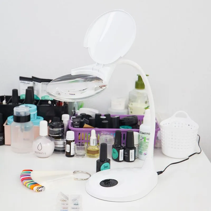 Лупа настольная 3D с подсветкой 3LED, сенсорная регулировка яркости, EXPERT, ø125мм, белая REXANT - Фото 2