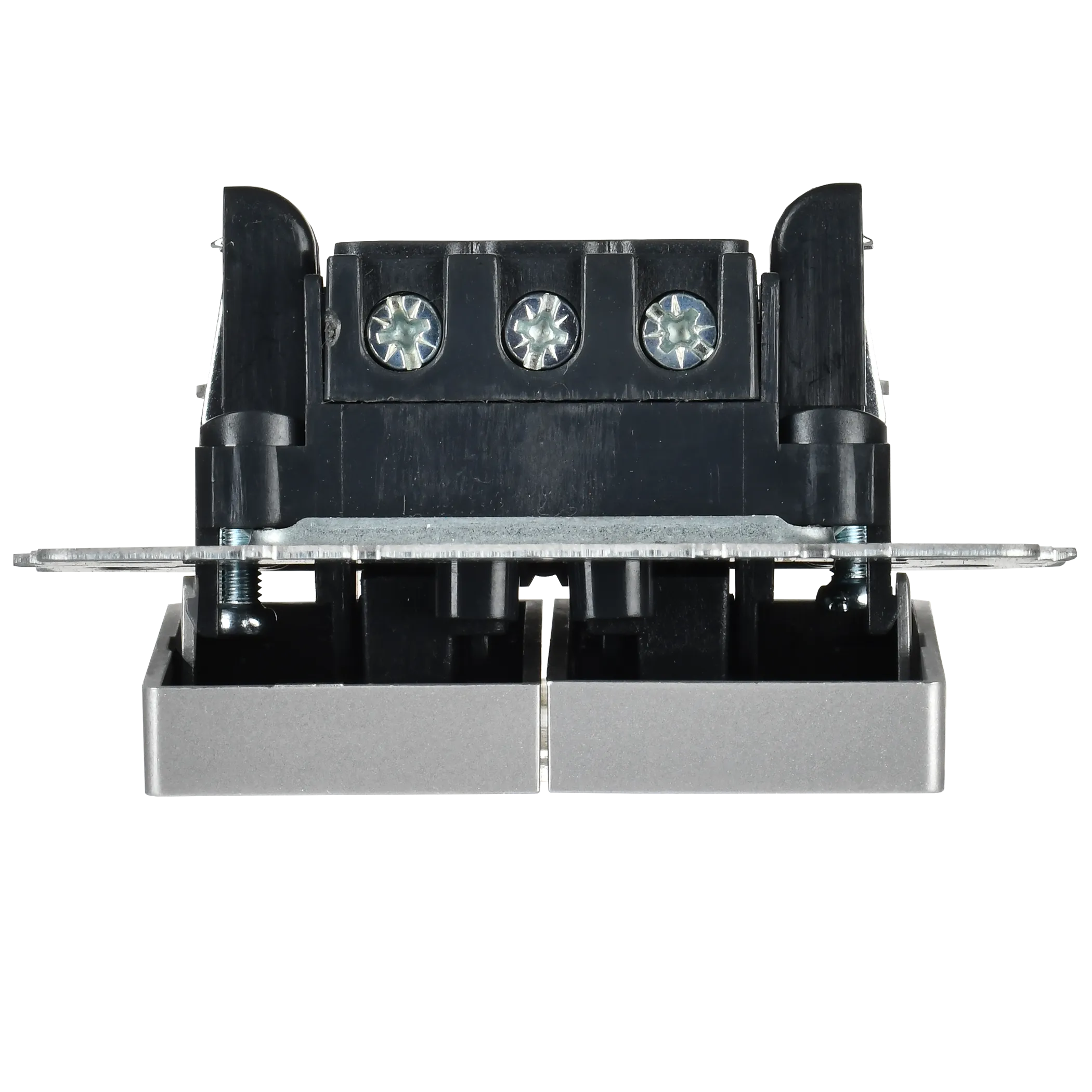 BRITE Выключатель 2-клавишный с индикацией для отелей 10А ВС10-2-9-БрА алюминий IEK - Фото 3