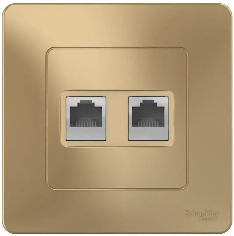 Розетка компьютерная 2-м СП Blanca RJ45 кат.5E титан SE BLNIS045454 - Фото 2