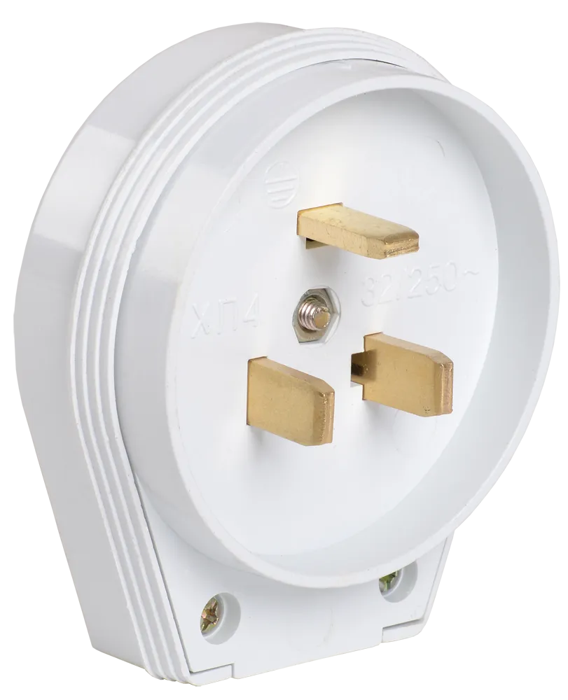 ВПпл10-01-Ст Вилка разборная для плиты с заземлением 32А белая IEK