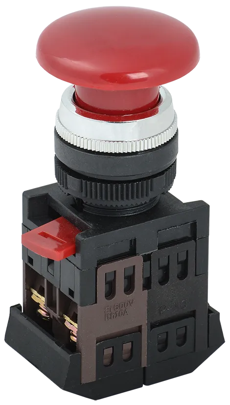 Кнопка управления AEА-22 "Грибок" d=22мм 1з+1р красная IEK