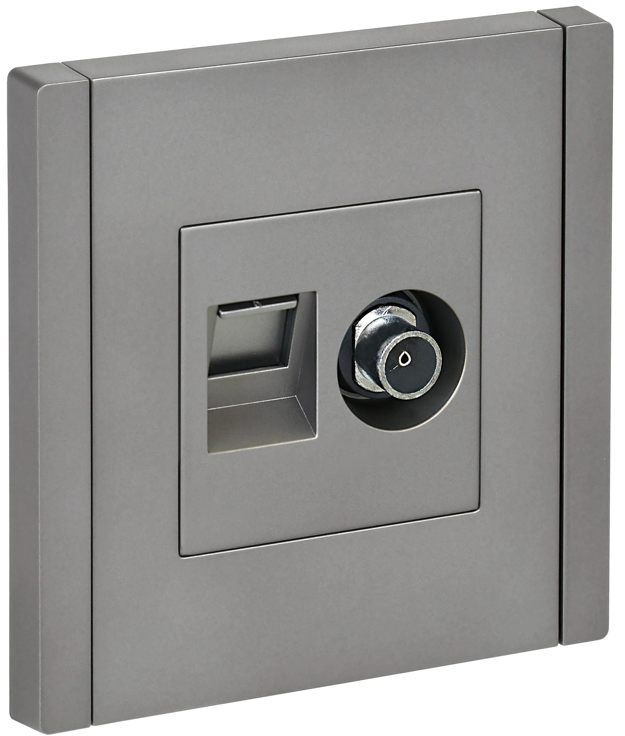 FORTE&PIANO Розетка двойная TV+RJ45 кат.6 FP537 сталь IEK