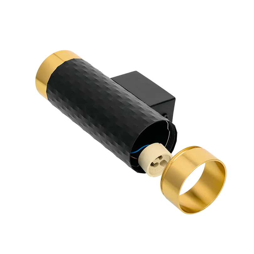 Накладной светильник WOLTA WSL-GU10/W10BG IP20 под лампу GU10 Чёрный/золото CELLA D55x170 1/30 - Фото 6