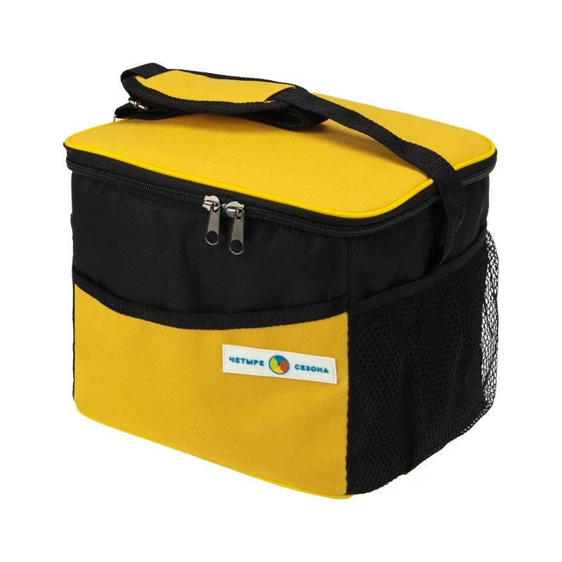 Сумка-холодильник (термосумка) 10л, 2 слоя утепления, с карманами ЧЕТЫРЕ СЕЗОНА 80-0282
