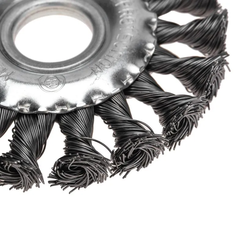 Щетка дисковая для УШМ, крученая стальная проволока, 100мм, отв. 22,23мм KRANZ - Фото 5