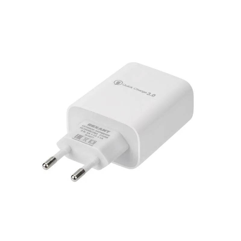 Сетевое зарядное устройство для iPhone/iPad REXANT 3 x USB, 5V, 3 А + 1 А + 1 А, белое - Фото 3