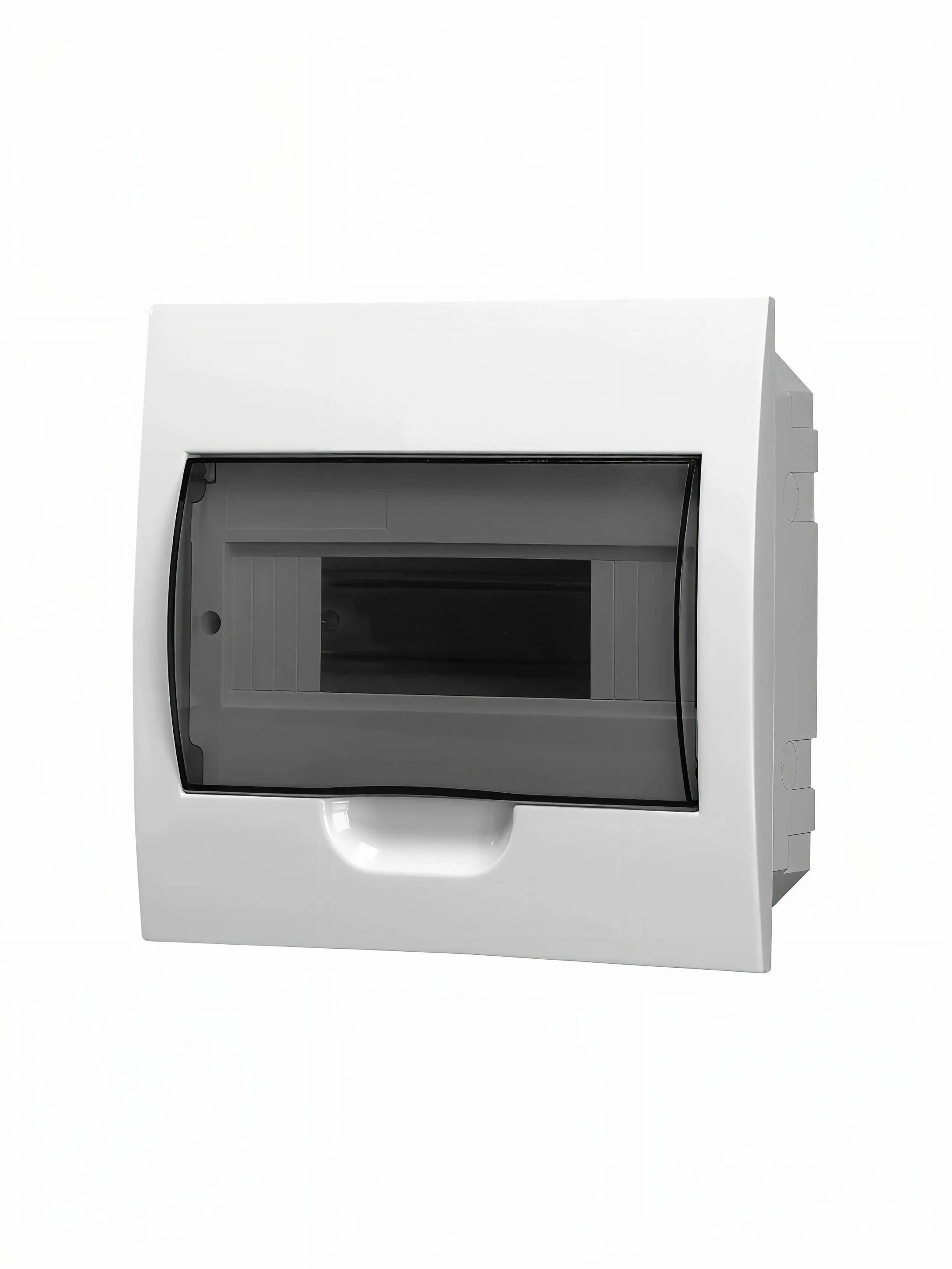 Корпус пластиковый БЕЛЫЙ ЩРВ-П-8, черная прозрачная дверь IP51, DEKRON DEK06103-0036-B