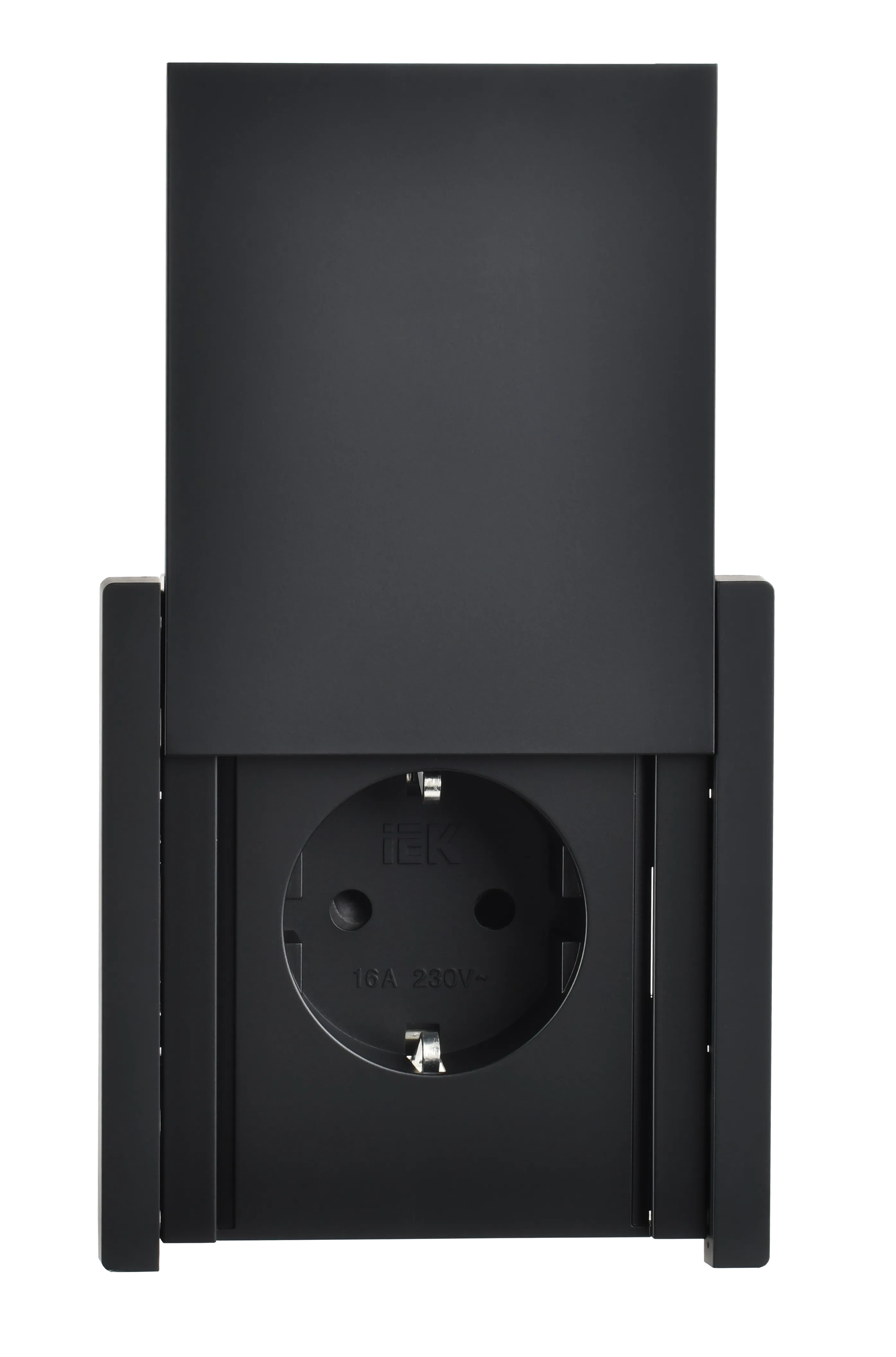 FORTE&PIANO Розетка 1-местная с заземлением с защитными шторками и крышкой безвинтовое крепление 16А IP44 FP119 черный IEK - Фото 6