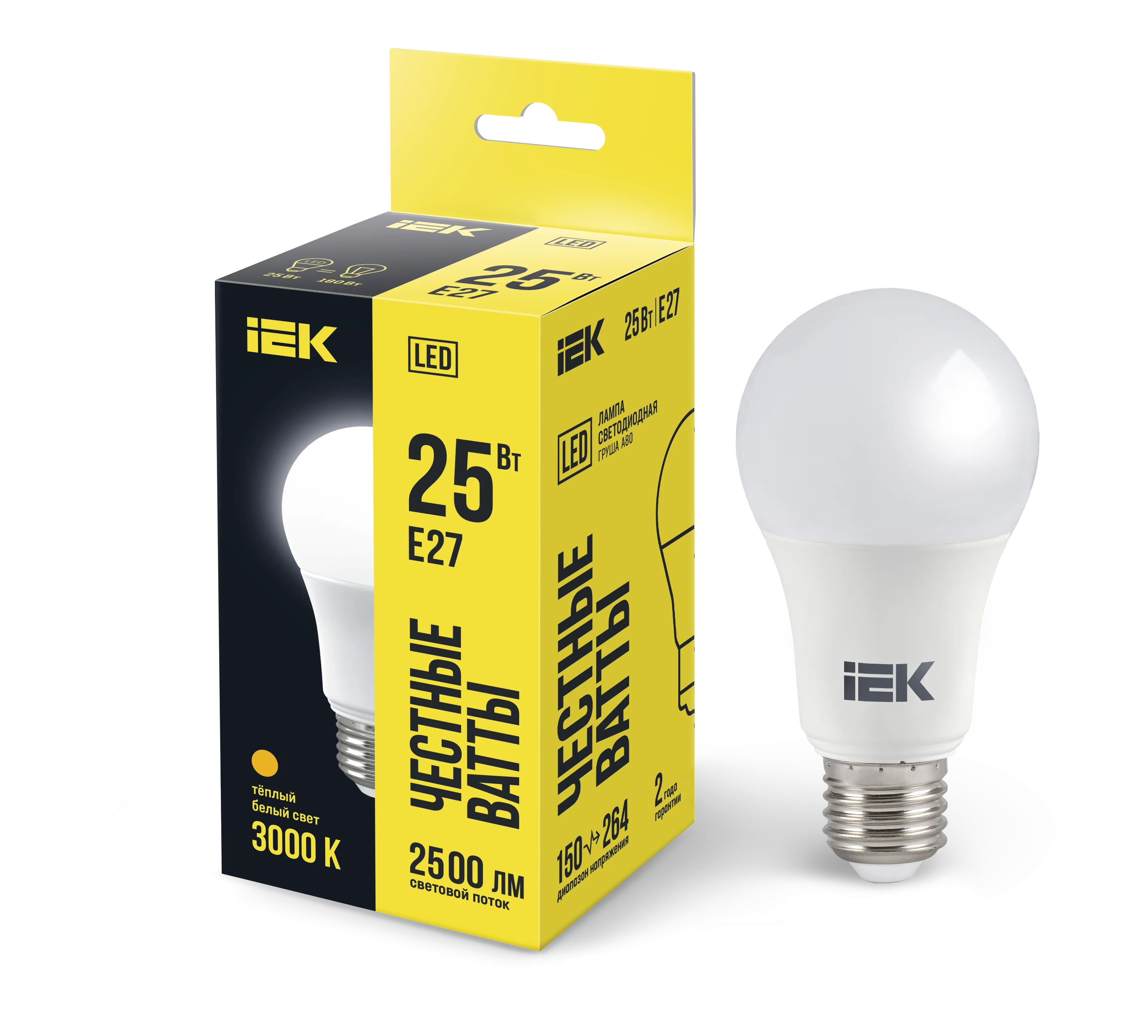 Лампа светодиодная A80 груша 25Вт 230В 3000К E27 IEK LLE-A80-25-230-30-E27