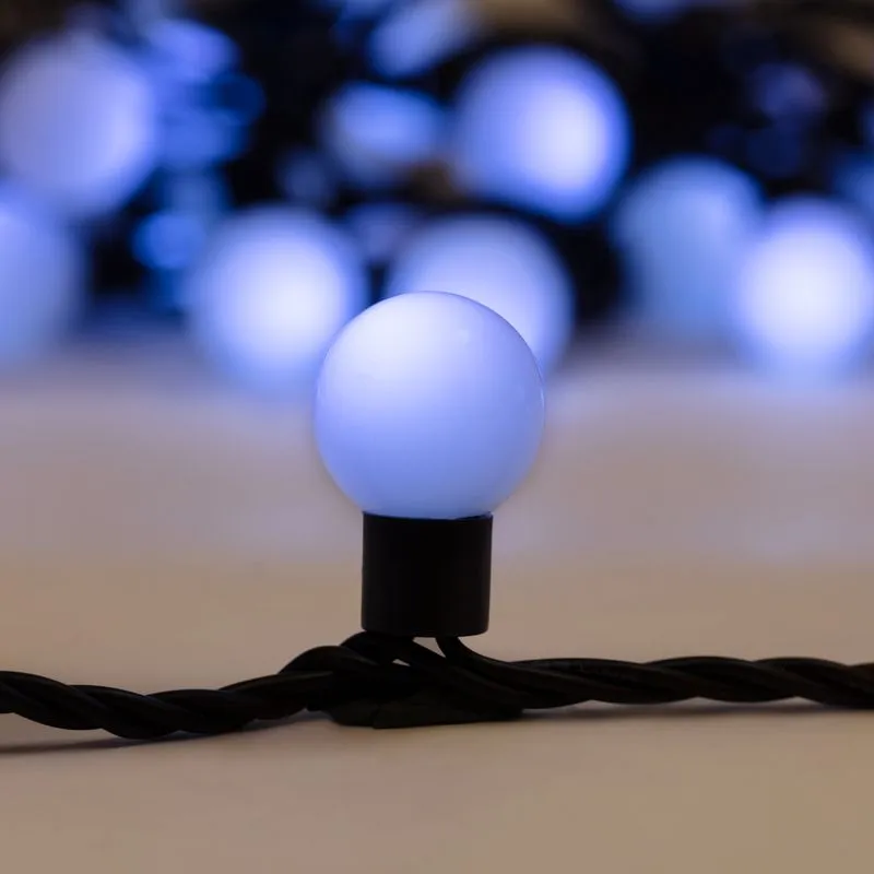 Гирлянда светодиодная Мультишарики Ø23мм 10м 80 LED БЕЛЫЙ черный ПВХ IP65 постоянное свечение 230В нужен блок 303-500 NEON-NIGHT - Фото 3