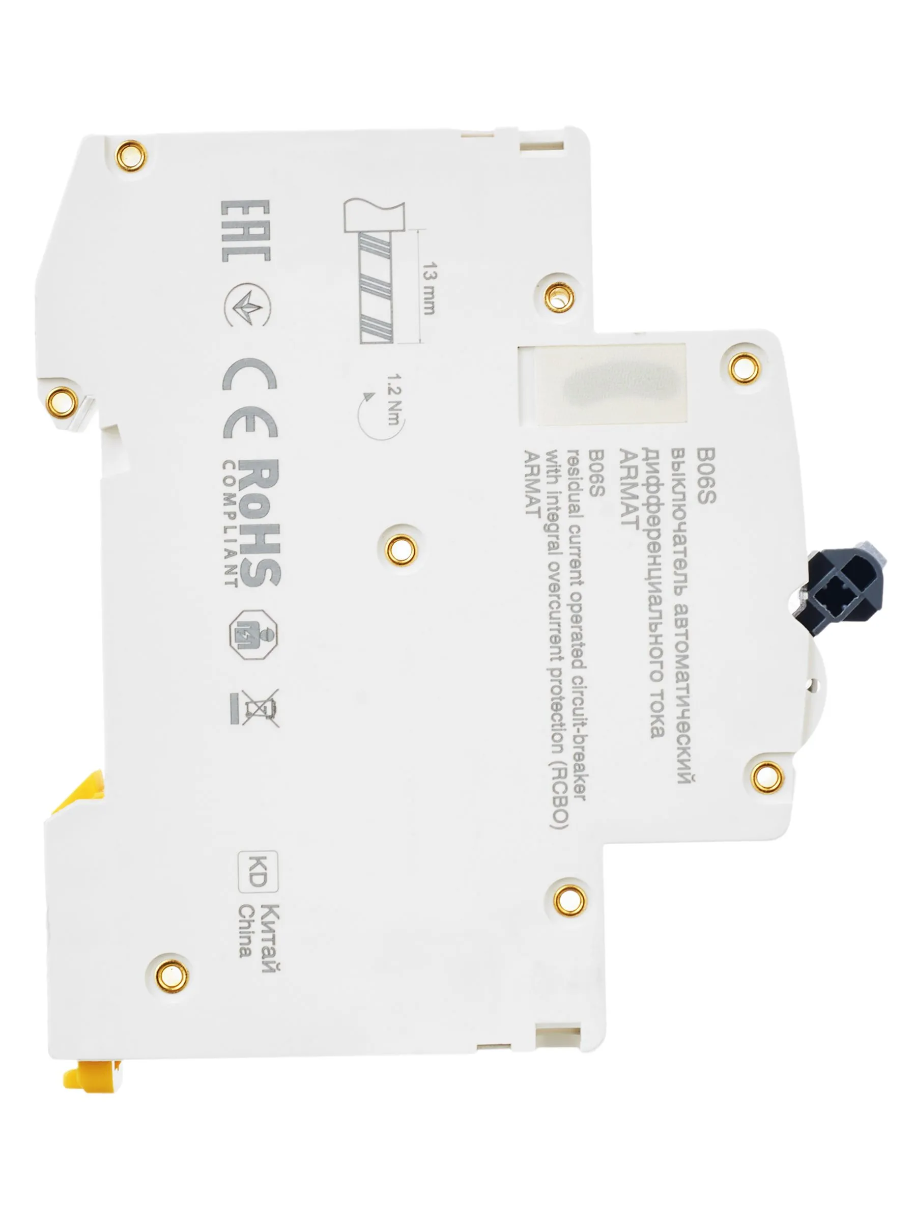 ARMAT Автоматический выключатель дифференциального тока B06S 1P+NP C6 30мА тип AC (18мм) IEK - Фото 11