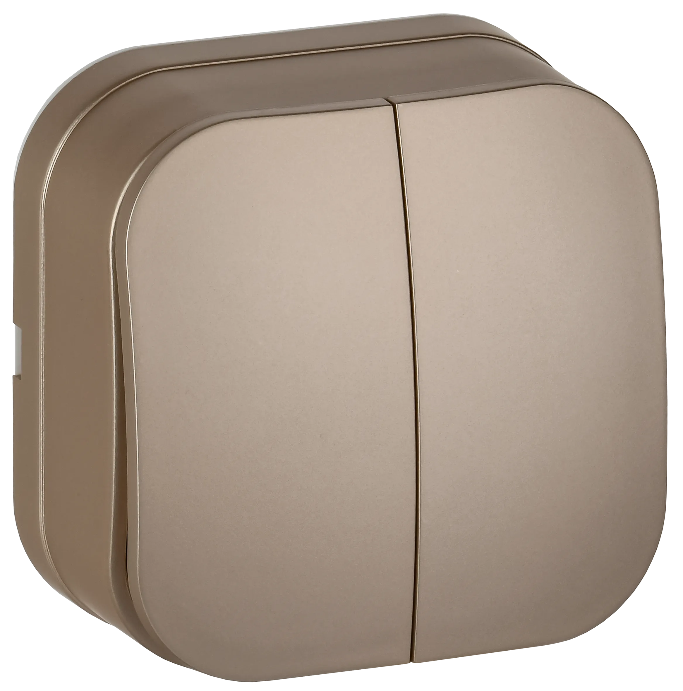 GLORY Выключатель 2-клавишный для открытой установки 10А ВС20-2-0-ХШм шампань матовый IEK