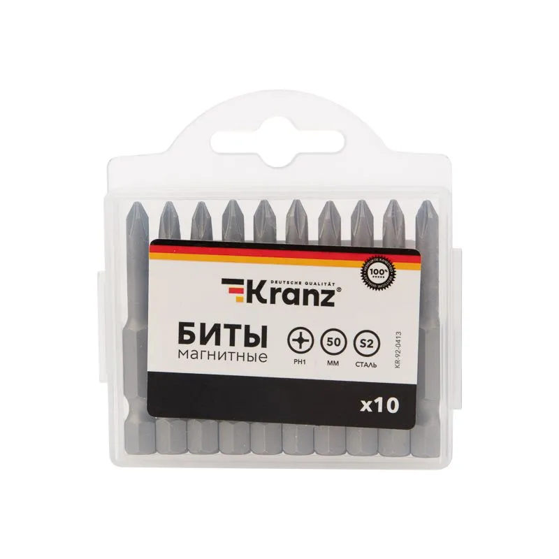 Бита PH1х50 мм для шуруповерта (упак. 10 шт.) Kranz - Фото 3