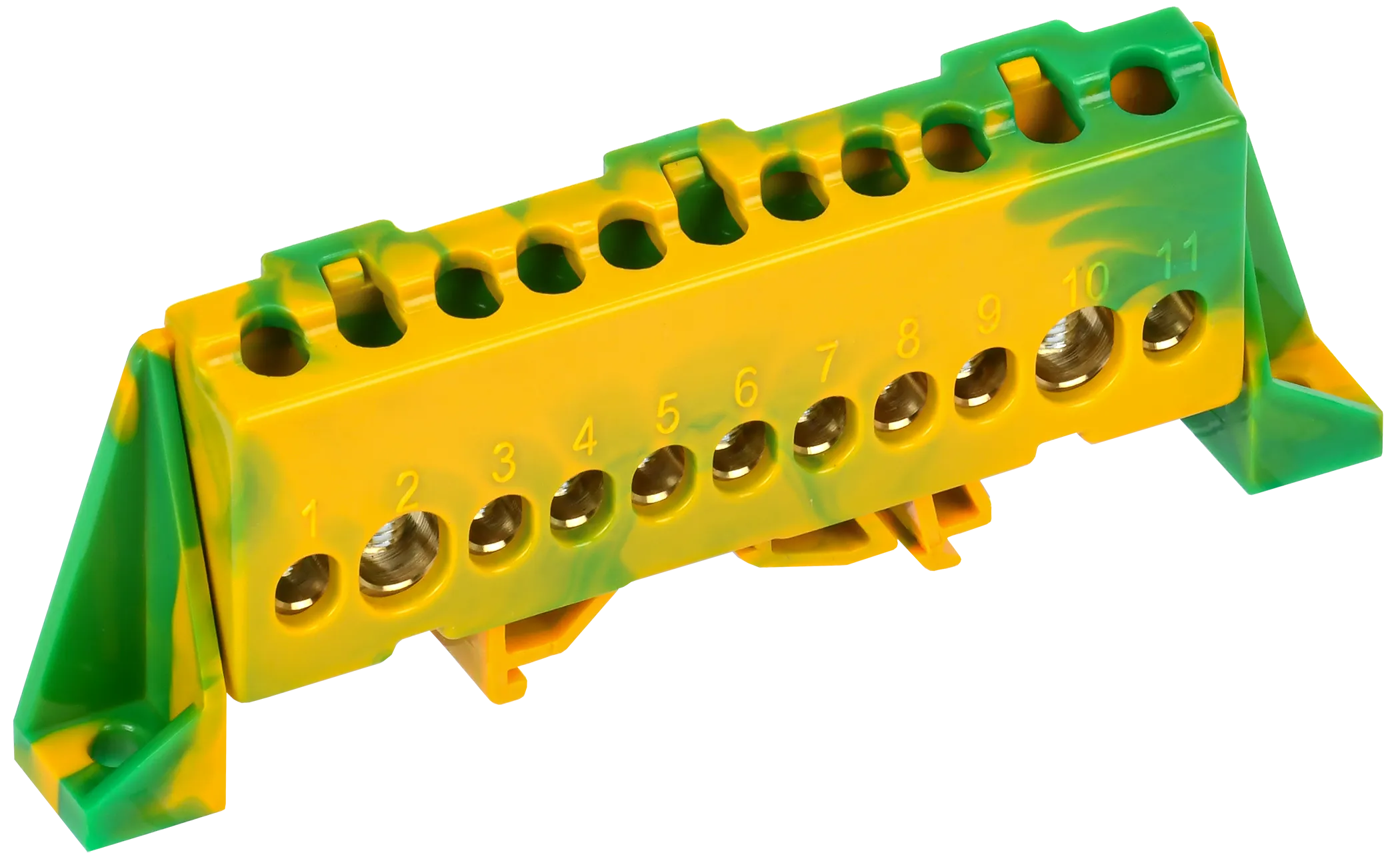 TEKFOR Шина PE "земля" в комбинированном DIN-изоляторе "Стойка" 8х12-11-ЖЗ IEK TF-NN20-11-DP-K52