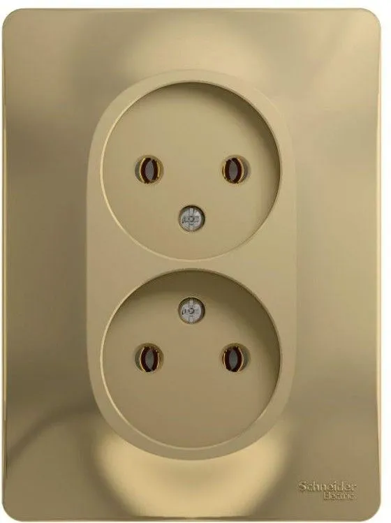 Розетка 2-м СП Glossa 16А IP20 без заземл. в сборе титан SE GSL000420