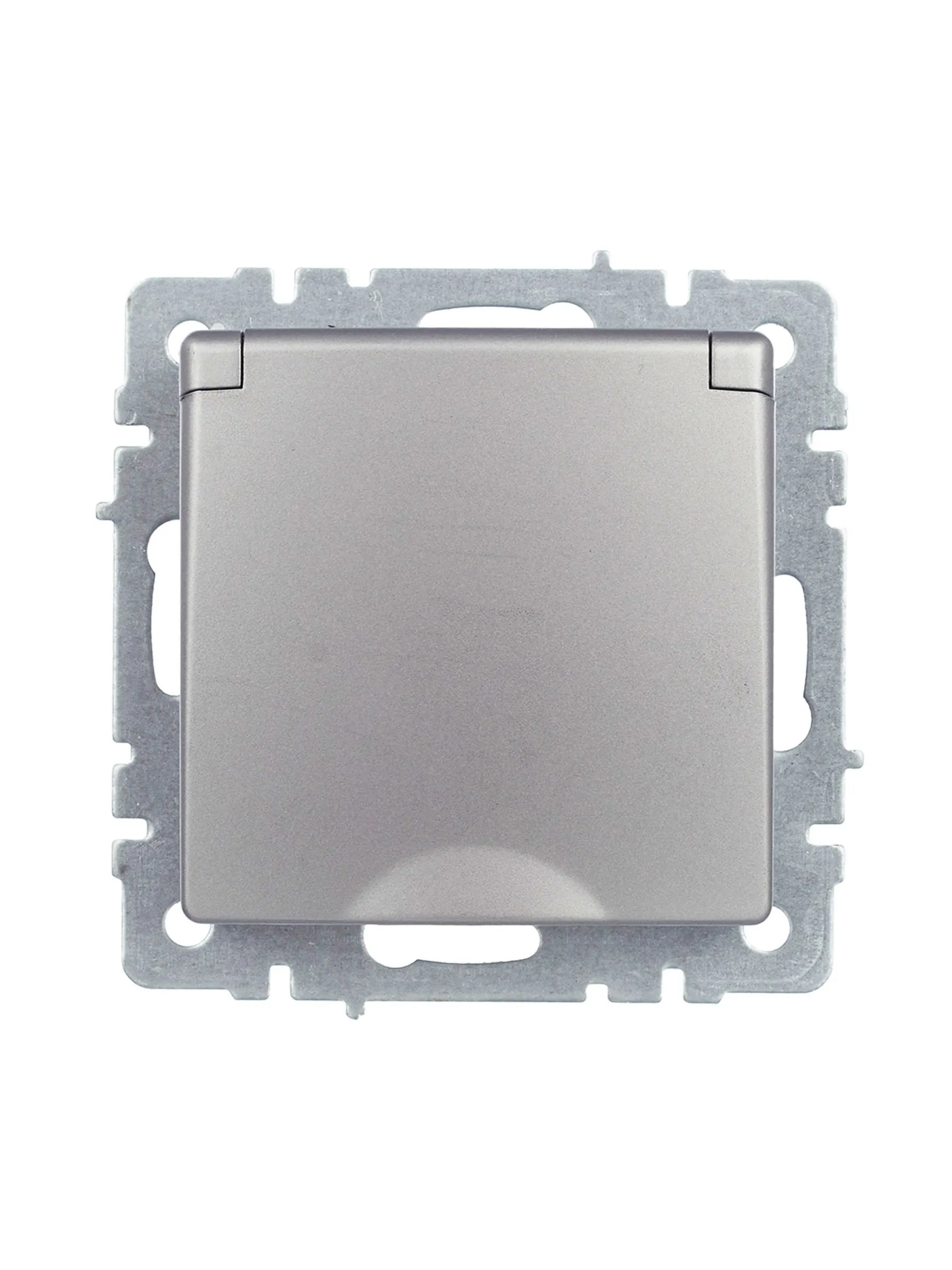 BRITE Розетка 1-местная с заземлением с защитными шторками и крышкой 16А IP44 РСбш10-3-44-БрС сталь IEK - Фото 3