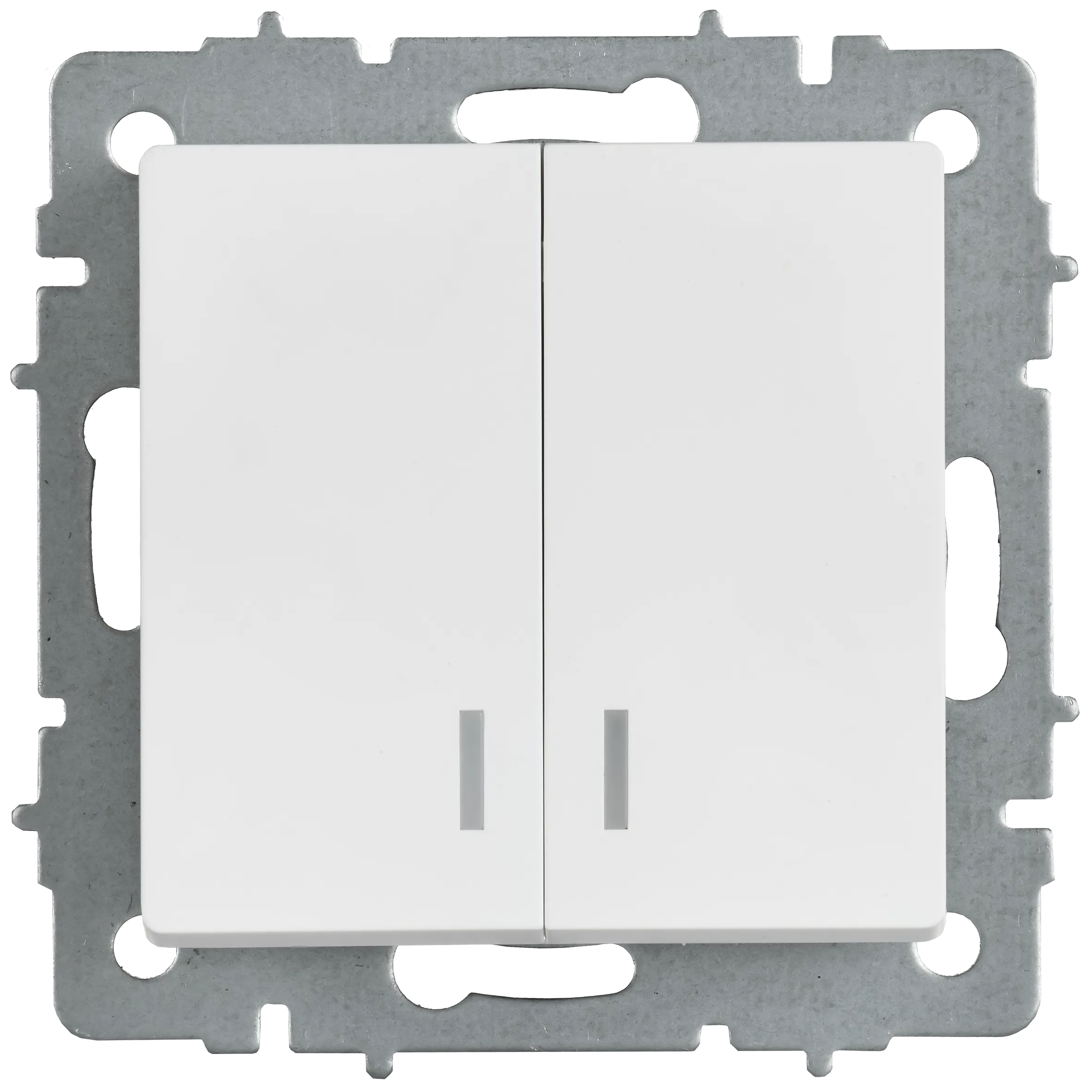 BRITE Выключатель 2-клавишный с индикацией 10А ВС10-2-1-БрАБ арктический белый IEK - Фото 3