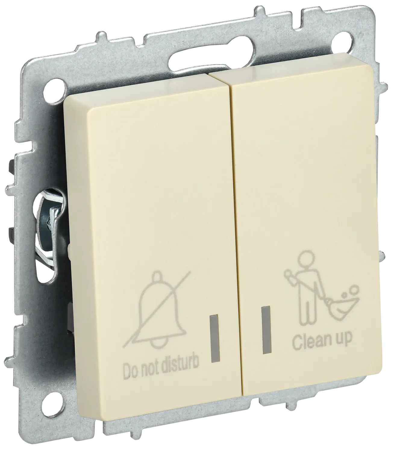 BRITE Выключатель 2-клавишный с индикацией для отелей 10А ВС10-2-9-БрКр бежевый IEK BR-V20-2-10-K10