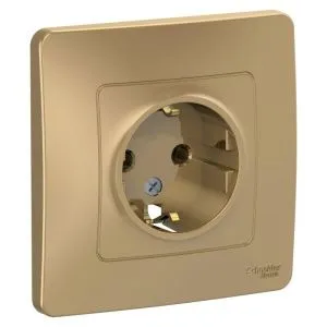 Розетка 1-м СП Blanca 16А IP20 250В с заземл. без защ. шторок титан SE BLNRS001014 1210354