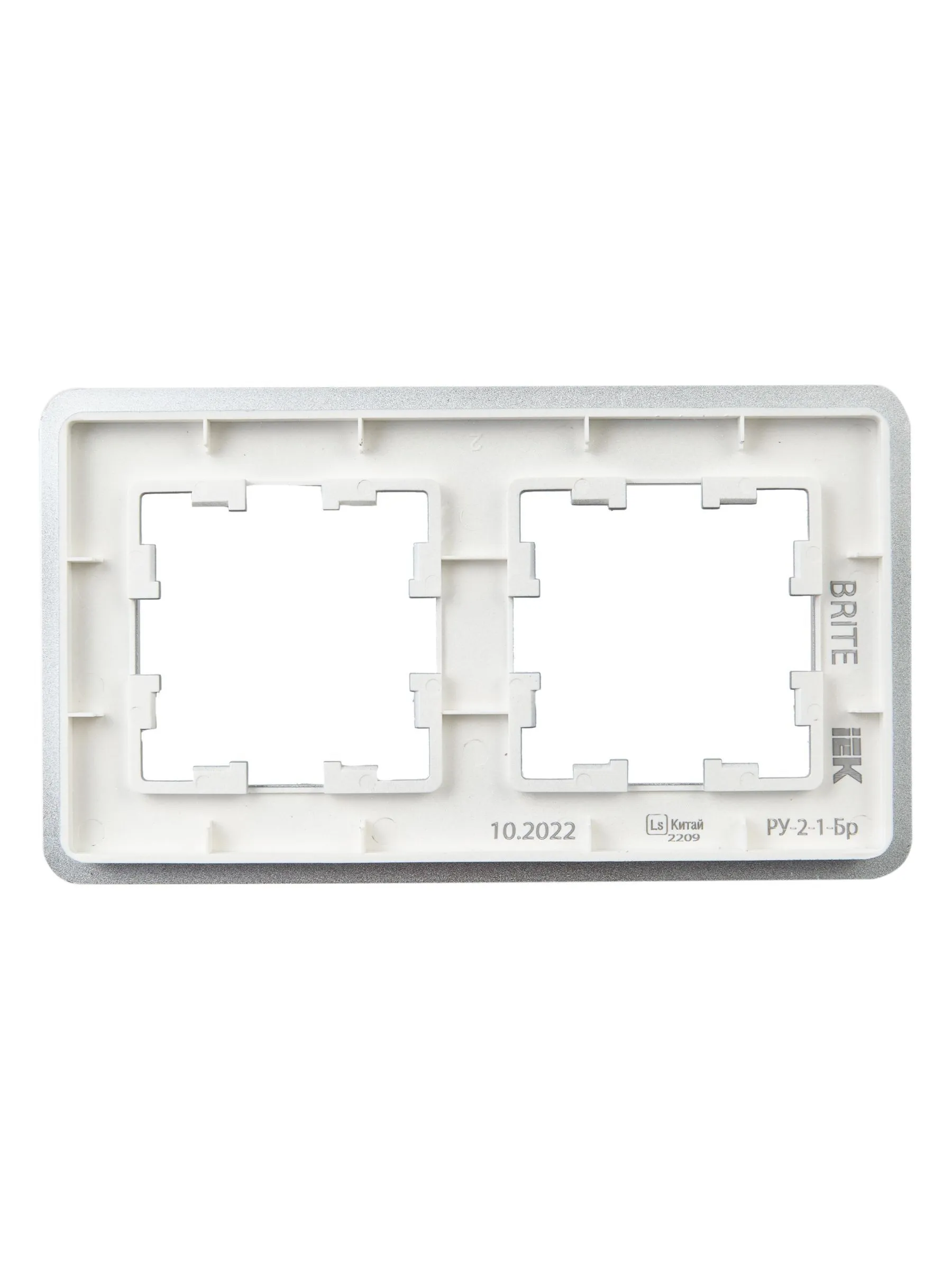 BRITE Рамка 2-местная РУ-2-1-Бр металл алюминий RE IEK - Фото 6