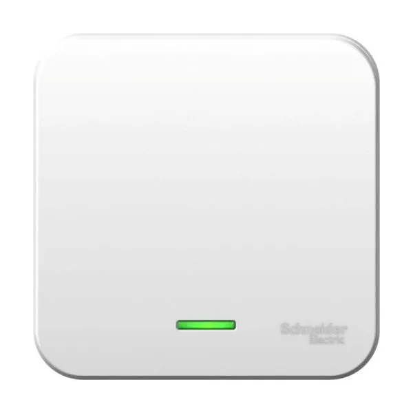 Выключатель 1-кл. ОП Blanca 10А IP20 (сх. 1) 250В с подсветкой с металлич. пластиной бел. SE BLNVA101121