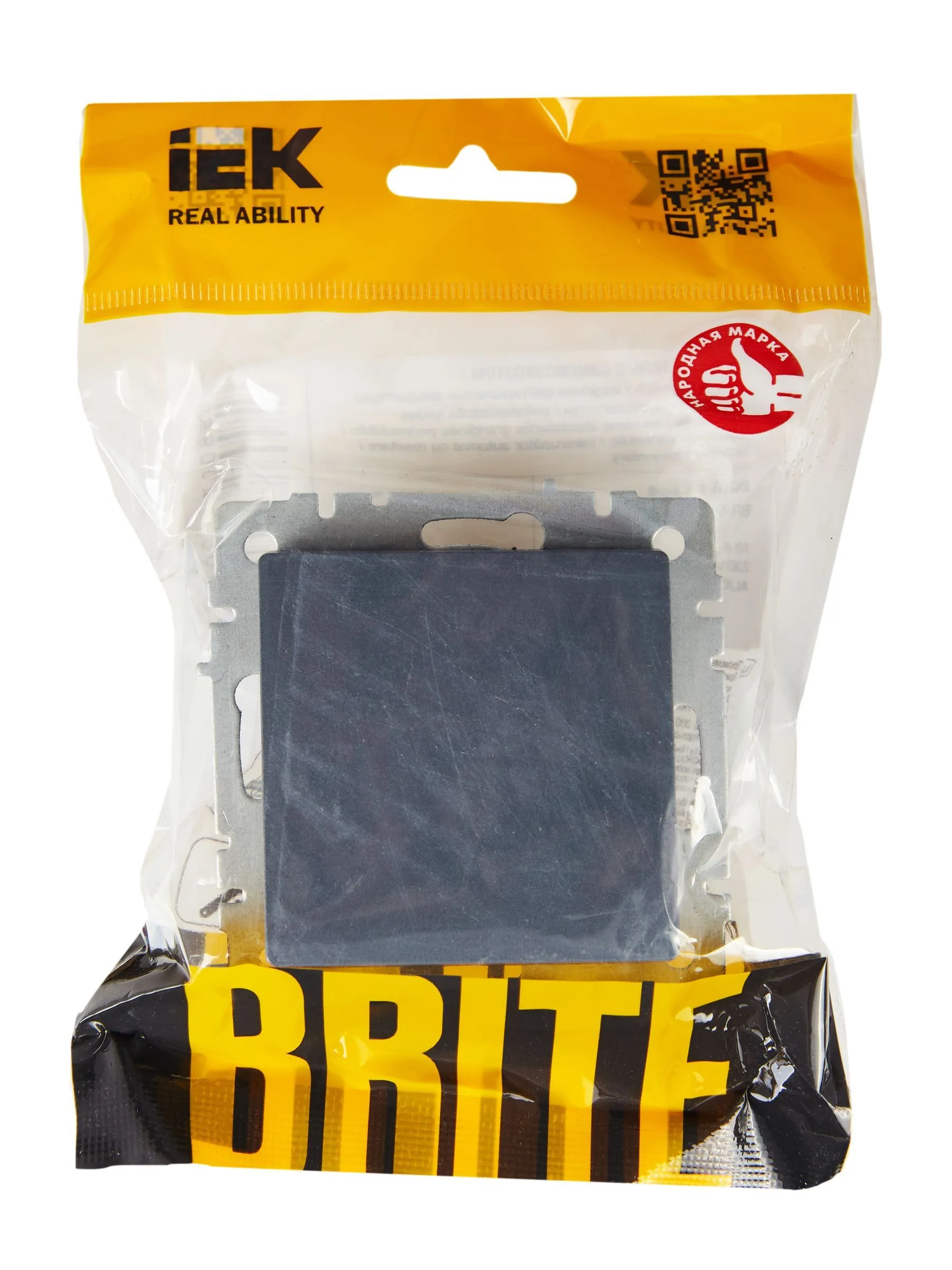 BRITE Выключатель 1-клавишный самовозвратный 10А ВС10-1-4-БрМ маренго IEK - Фото 3