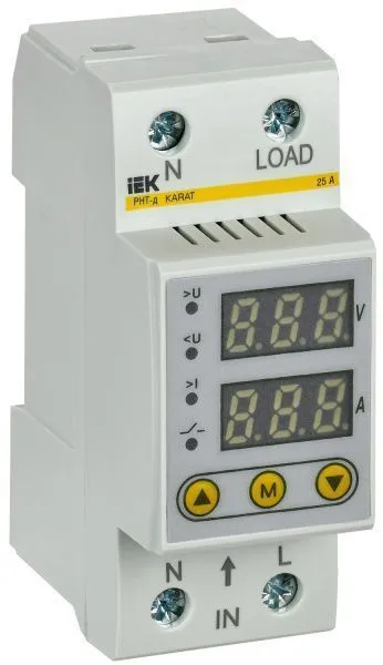 Реле напряжения и тока РНТ-д однофазное 36мм 25А IEK