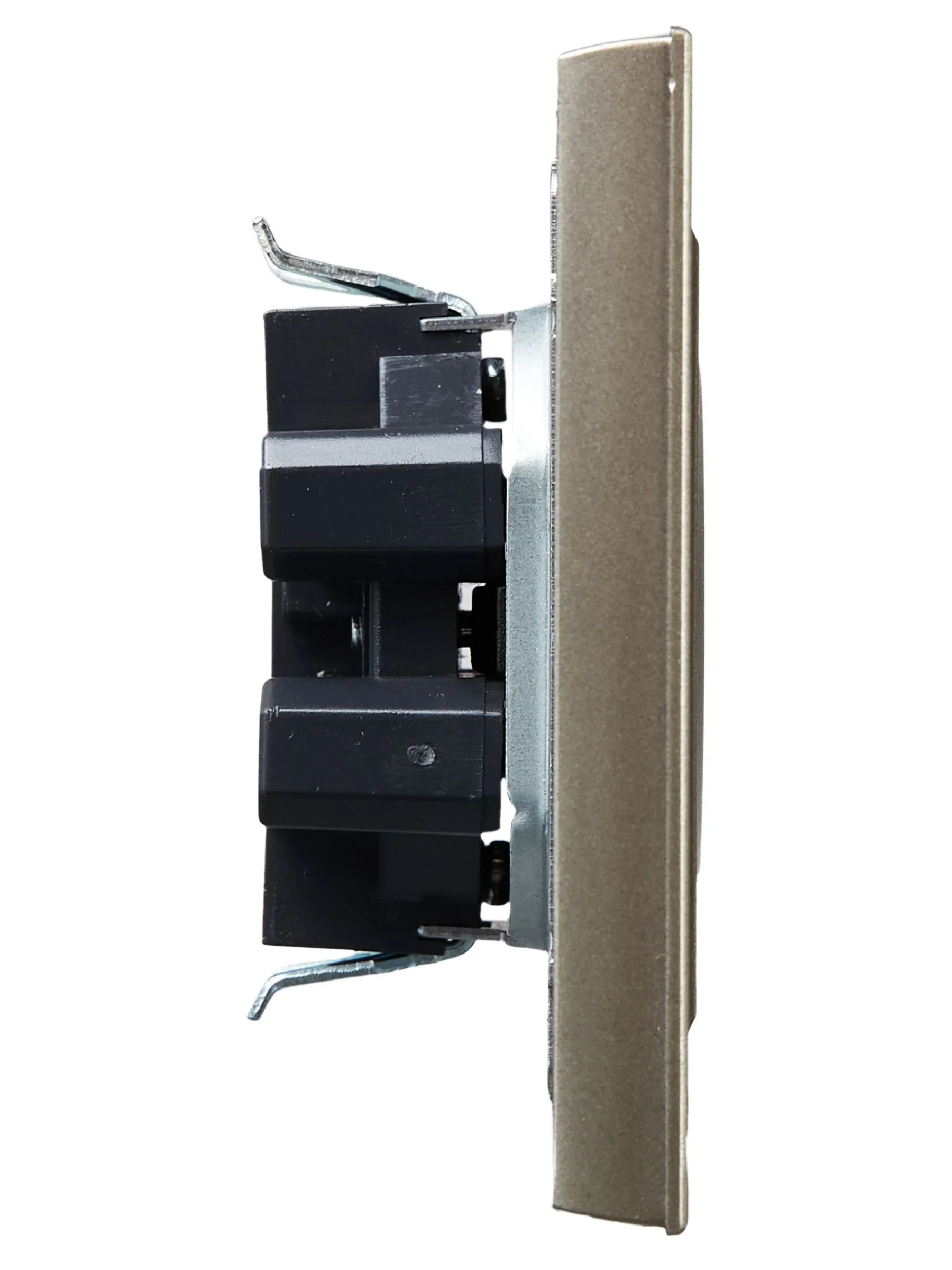 BRITE Розетка 2-местная без заземления с защитными шторками 10А в сборе РСш12-2-БрШ шампань IEK - Фото 7