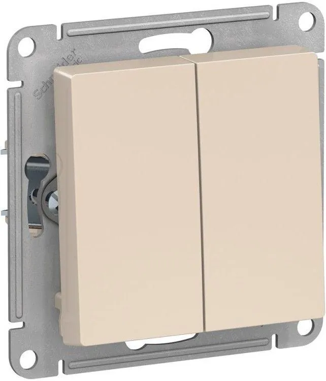 Выключатель 2-кл. СП AtlasDesign 10А IP20 (сх. 5) 10AX механизм беж. SE ATN000251