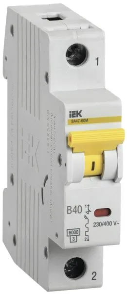 KARAT Автоматический выключатель ВА47-60M 1P B 40А 6кА IEK