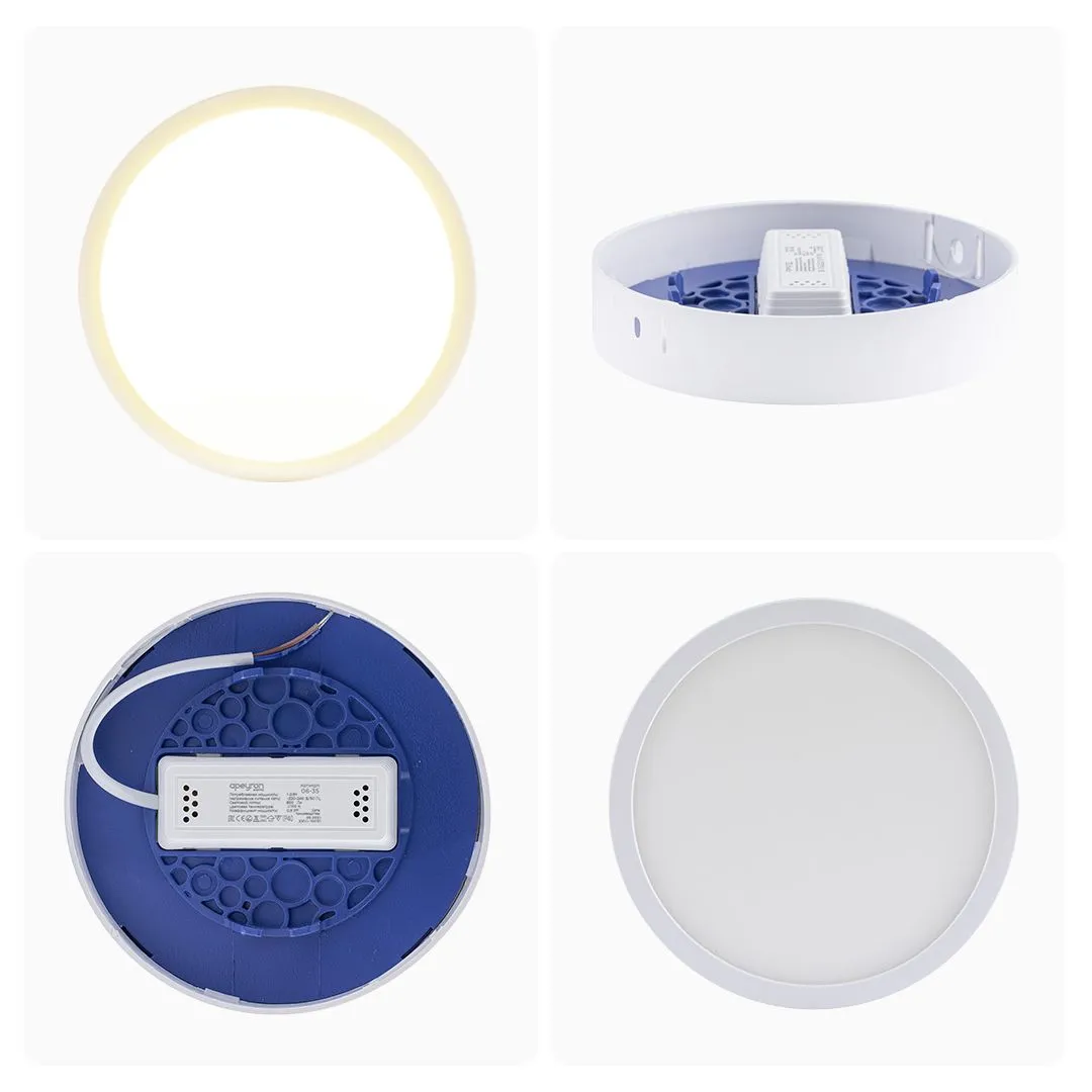 Панель светодиодная накладная круглая 10Вт, 800Лм, Ф120мм, 2700К, Apeyron - Фото 12