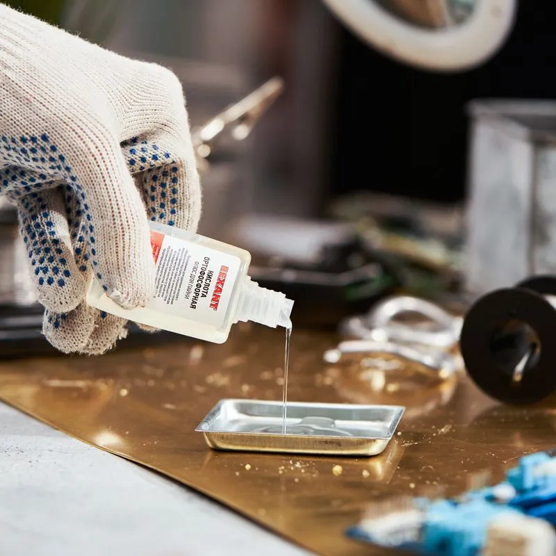 Флюс для пайки, КИСЛОТА ОРТОФОСФОРНАЯ 75%, 30мл, флакон REXANT - Фото 4