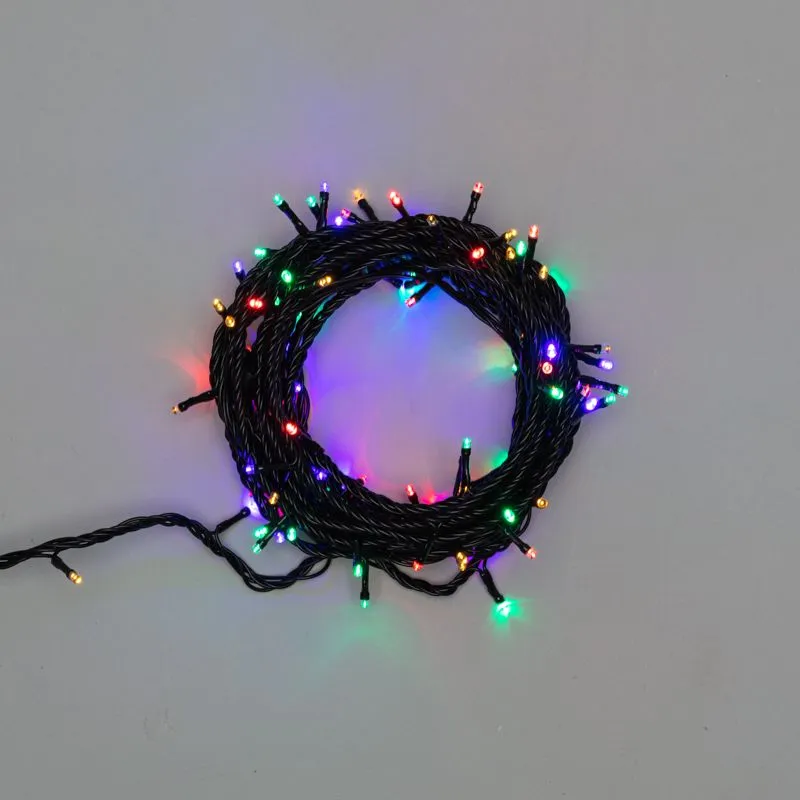 Гирлянда Нить управляемая 10м 100 LED МУЛЬТИКОЛОР (RGYB) черный ПВХ IP65 свечение с динамикой 230В нужен контроллер 217-204 NEON-NIGHT